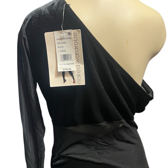 Naked Wardrobe Elegant Black One-Shoulder Dress - Picture 5 of 10